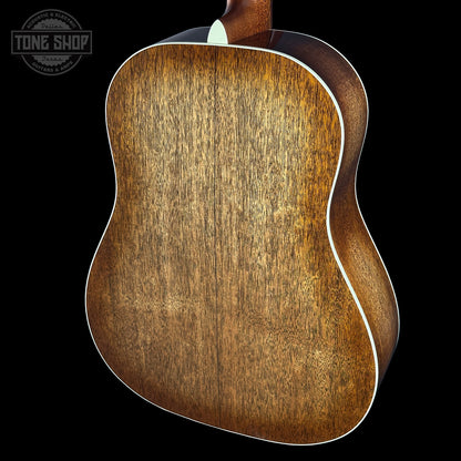 Back angle of Martin Custom Shop Slope Shoulder Dread VTS Spruce/Mahogany Toasted Burst.