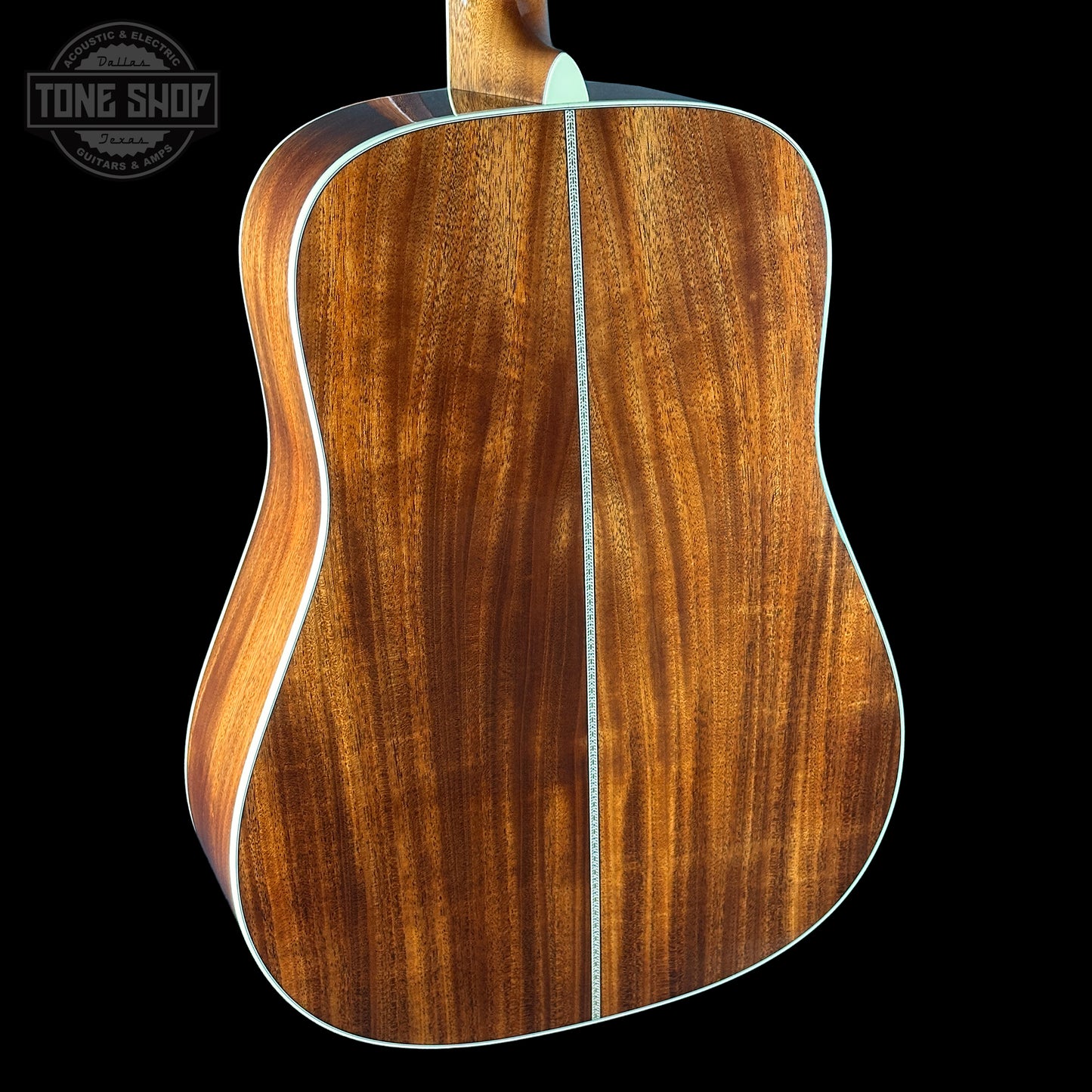 Back angle of Martin Custom Shop Dread 42 Style Adirondack/Sinker Mahogany.