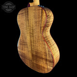 Back angle of Taylor 2025 Namm Custom #40 Grand Concert AA Koa.
