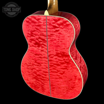 Back angle of Martin Custom Shop 000 14-Fret Quilted Maple.