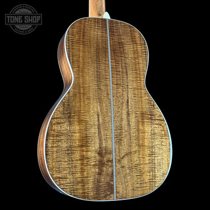 Back angle of Martin Custom Shop 00-12F 41 Style Adirondack/Exceptional Broad Figure Koa.