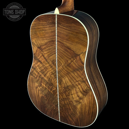 Back angle of Martin Custom Shop Dread 12-Fret Wild Grain East Indian Rosewood.