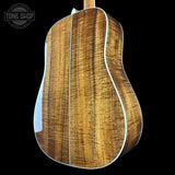 Back angle of Martin Custom Shop Dread 41 Style Adirondack / Exceptional Broad Figure Koa.