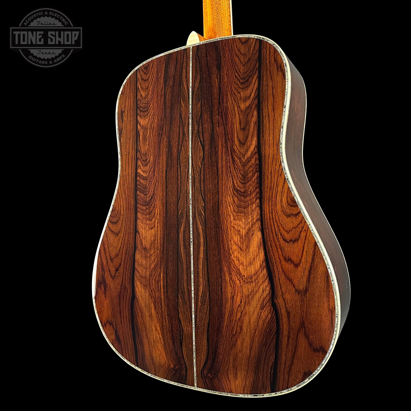 Back angle of Martin Custom Shop 45 Style Dread Torch Adirondack VTS/Cocobolo.