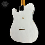 Back angle of Fender Custom Shop 1951 Nocaster Relic White Blonde.