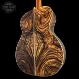 Back angle of Martin Custom Shop OM 42 Style Adirondack/Wild Grain East Indian Rosewood.