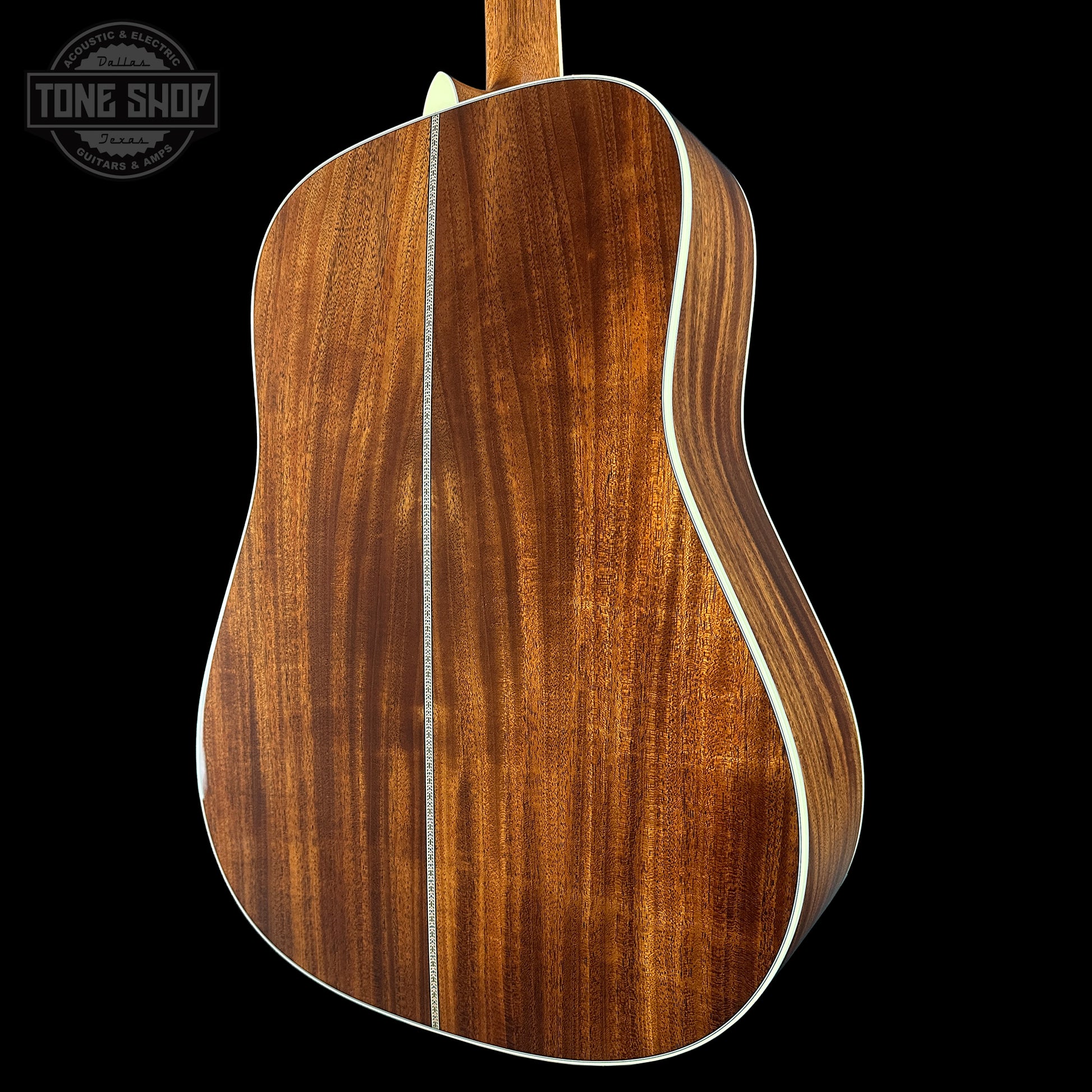 Back angle of Martin Custom Shop Dread 42 Style Adirondack/Sinker Mahogany.