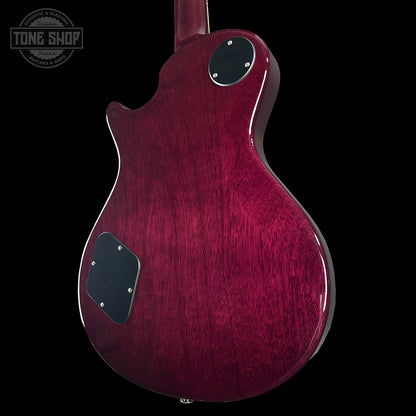 Back angle of PRS S2 Wood Library McCarty 594 Singlecut Quilt Purple.