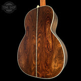Back angle of Martin Custom Shop 00-12F 28 Style Italian Alpine Spruce/ Wild Grain East Indian Rosewood.