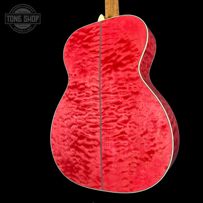 Back angle of Martin Custom Shop 000 14-Fret Quilted Maple.