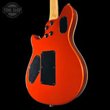 Back angle of EVH Custom Shop Wolfgang 2H Black Metallic/Candy Tangerine.