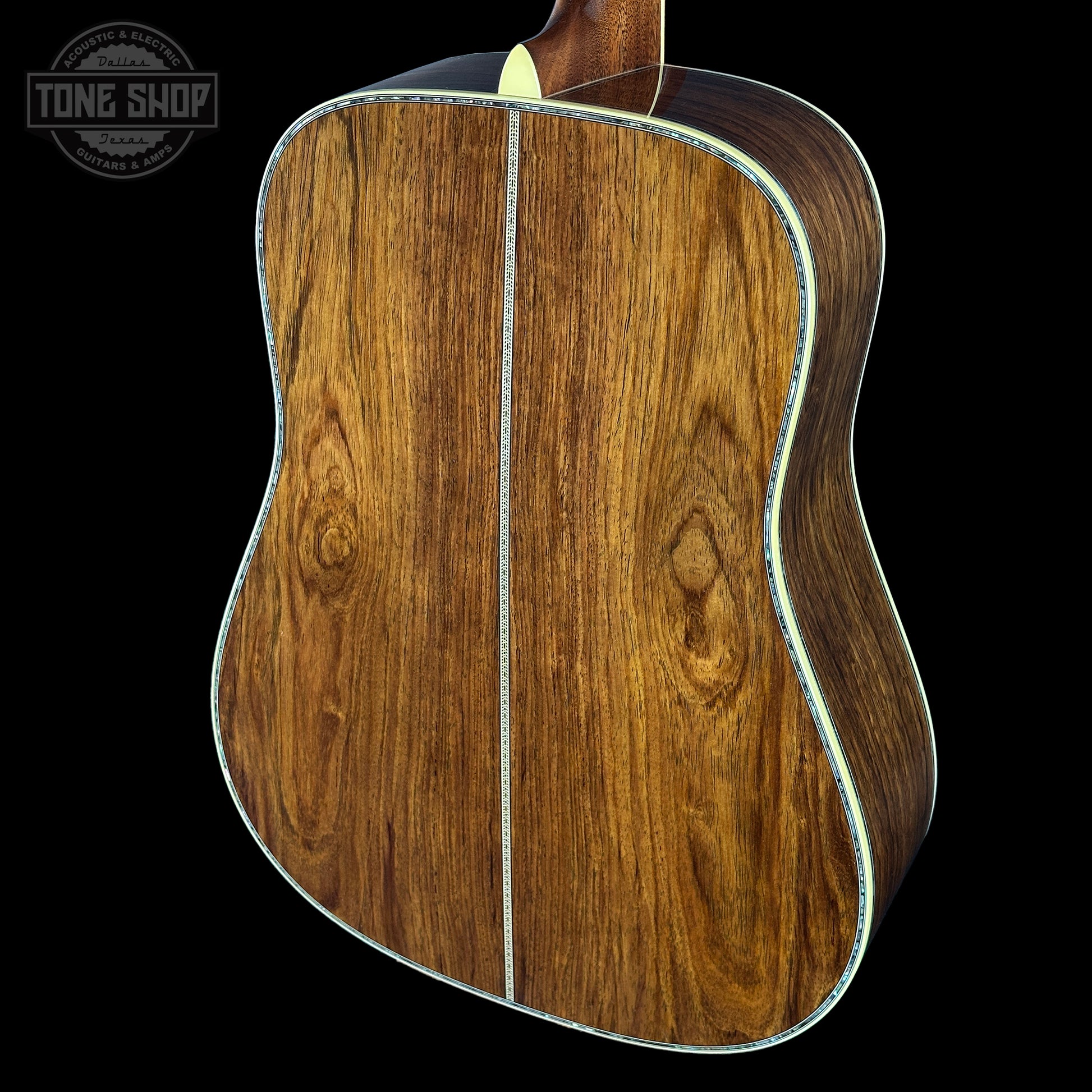Back angle of Martin Custom Shop Dread 14-Fret Guatemalan Rosewood.