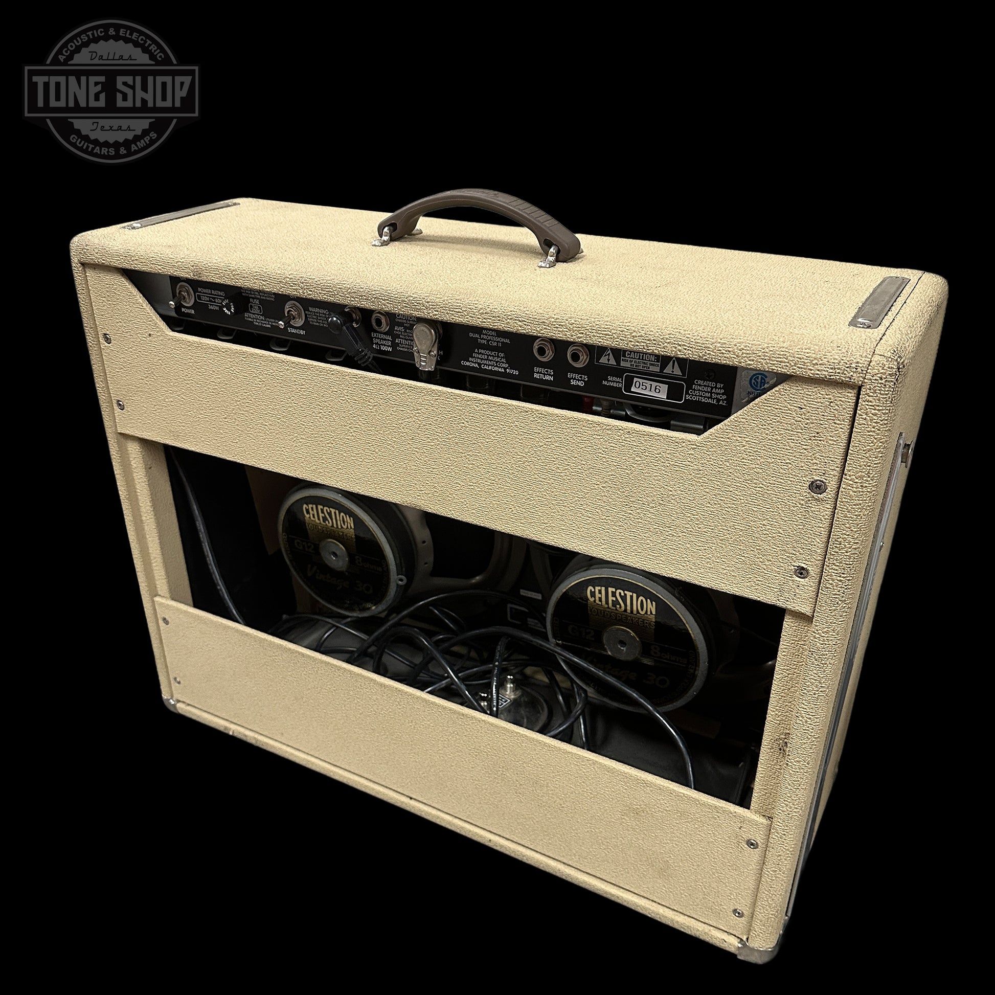 Back angle of Used Fender Dual Professional 2x12 Combo.