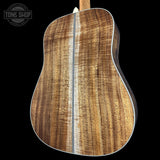 Back angle of Martin Custom Shop HD-28 Adirondack / Exceptional Broad Figure Koa.