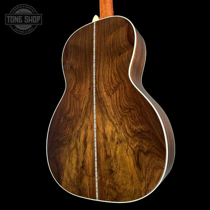 Back angle of Martin Custom Shop 00-12 Fret Wild Grain East Indian Rosewood.
