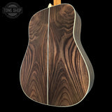 Back angle of Martin Custom Shop Dread 28 Style 1935 Sunburst Adirondack / Wild Grain East Indian Rosewood.