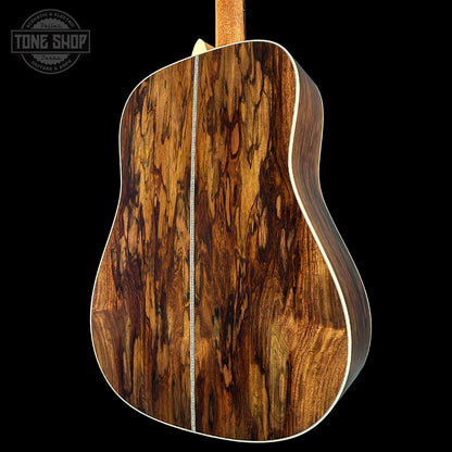 Back angle of Martin Custom Shop Dread 14-Fret Wild Grain East Indian Rosewood.