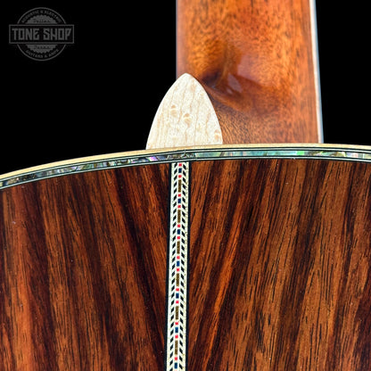 Back angle of Martin Custom Shop 00-12F 45 Style Adirondack/Wild Grain East Indian Rosewood.