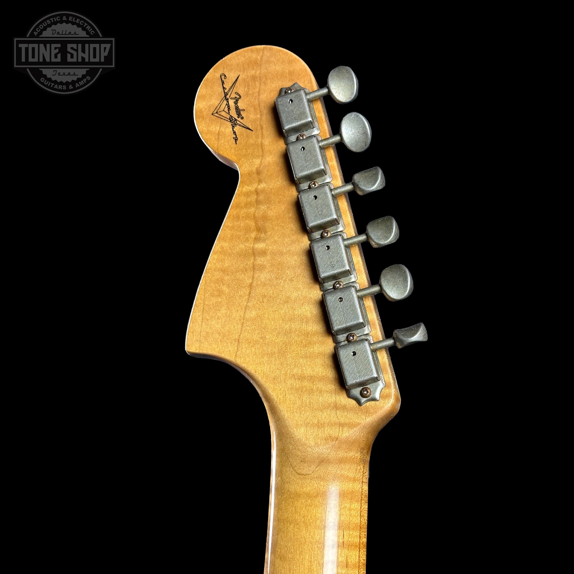 Back of headstock of Fender Custom Shop 1962 Jaguar Journeyman Relic PHC CHSP.
