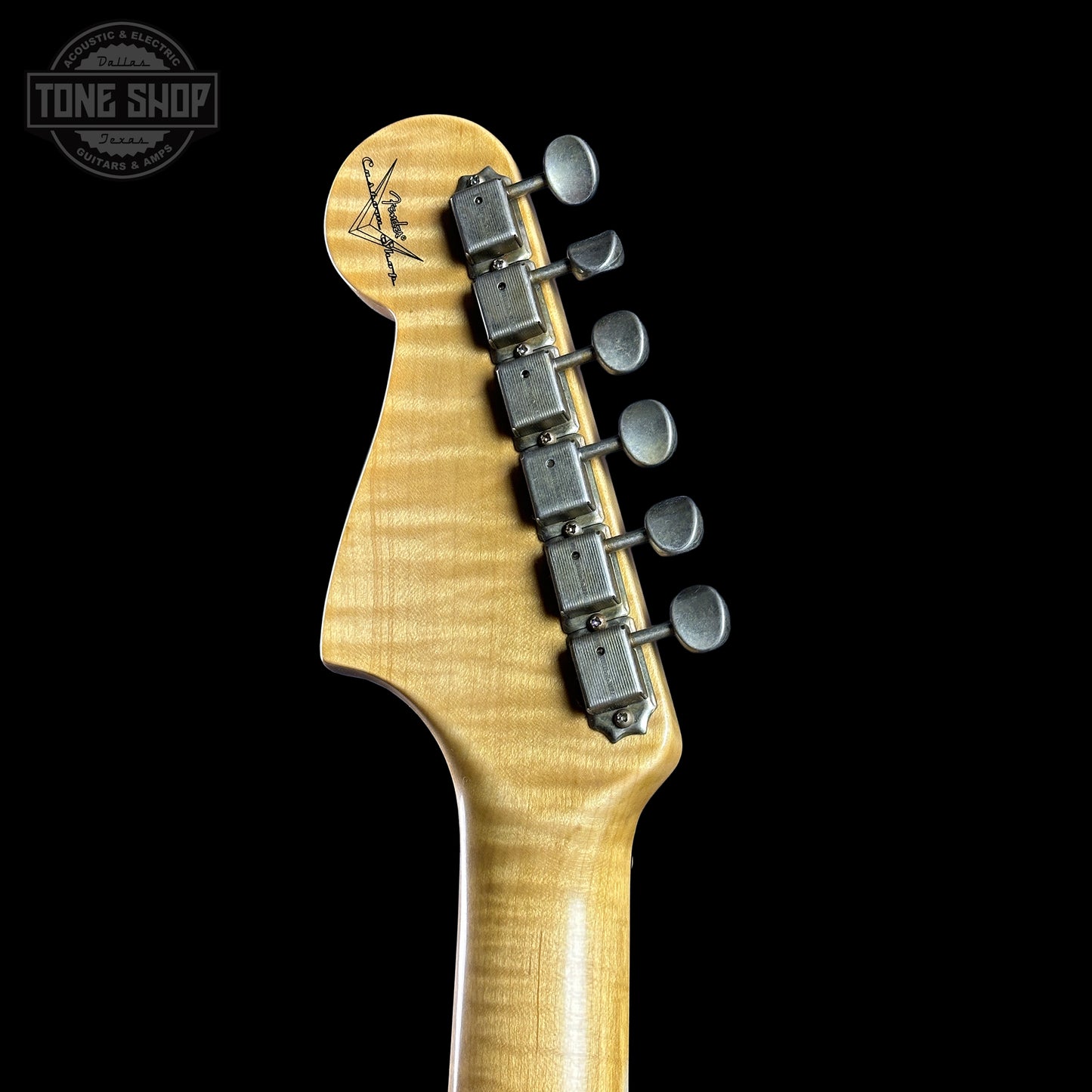 Back of headstock of Fender Custom Shop 1962 Jazzmaster Journeyman Relic PHC SPK.