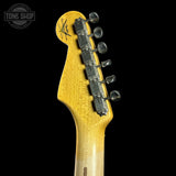 Back of headstock of Fender Custom Shop Limited Edition Fat '54 Strat Relic.