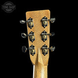 Back of headstock of Martin Custom Shop HD-28 Adirondack / Exceptional Broad Figure Koa.