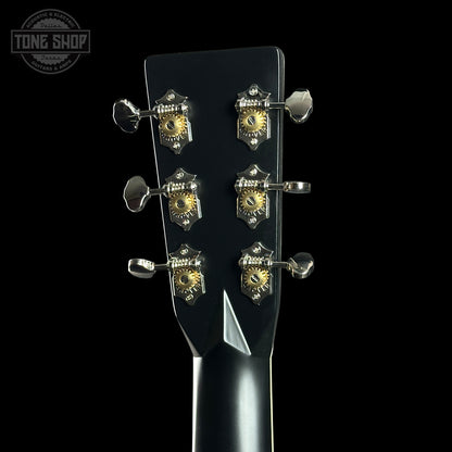 Back of headstock of Martin Custom Shop D-41 Black Sitka/EIR.