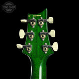 Back of headstock of PRS S2 Wood Library McCarty 594 Singlecut Quilt Eriza Verde.