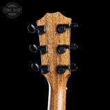 Back of headstock of Taylor Custom TSG Anniversary Dread Adirondack / Indian Rosewood 1207215001.