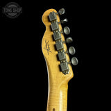 Back of headstock of Fender Custom Shop 1951 Nocaster Relic White Blonde.