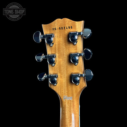 Guitar headstock with tuning pegs on a black background, featuring the Tone Shop logo.