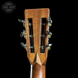Back of headstock of Martin Custom Shop M-12 Fret ADI Spruce/East Indian Rosewood.