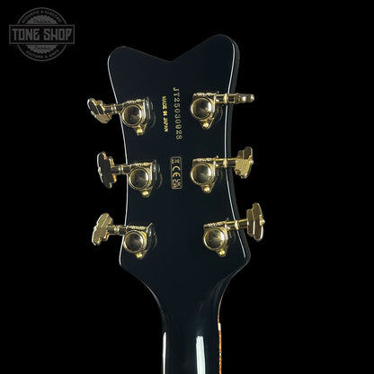 Back of headstock of Gretsch G6134T-58-TSFSR Tone Shop Exclusive Vintage Select Edition 58 Penguin Ebony.