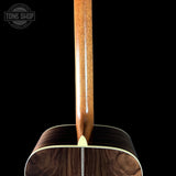 Back of neck of Martin Custom Shop Dread 28 Style 1935 Sunburst Adirondack / Wild Grain East Indian Rosewood.