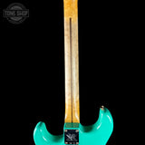 Back of neck of Fender Custom Shop 70th Anniversary 1954 Stratocaster Journeyman Relic Seafoam Green.