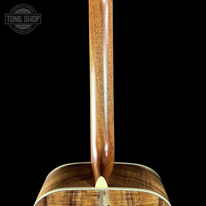 Back of neck of Martin Custom Shop OM 41 Style Adirondack / Exceptional Broad Figure Koa.