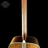 Back of neck of Martin Custom Shop Dread 28 Style 1933 Ambertone Adirondack / Guatemalan Rosewood.