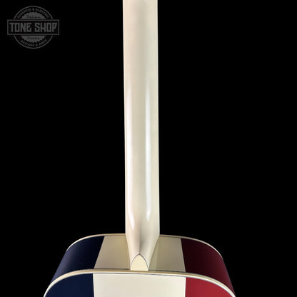 Back of neck of Martin Custom Shop OM Red/White/Blue Sitka/EIR.