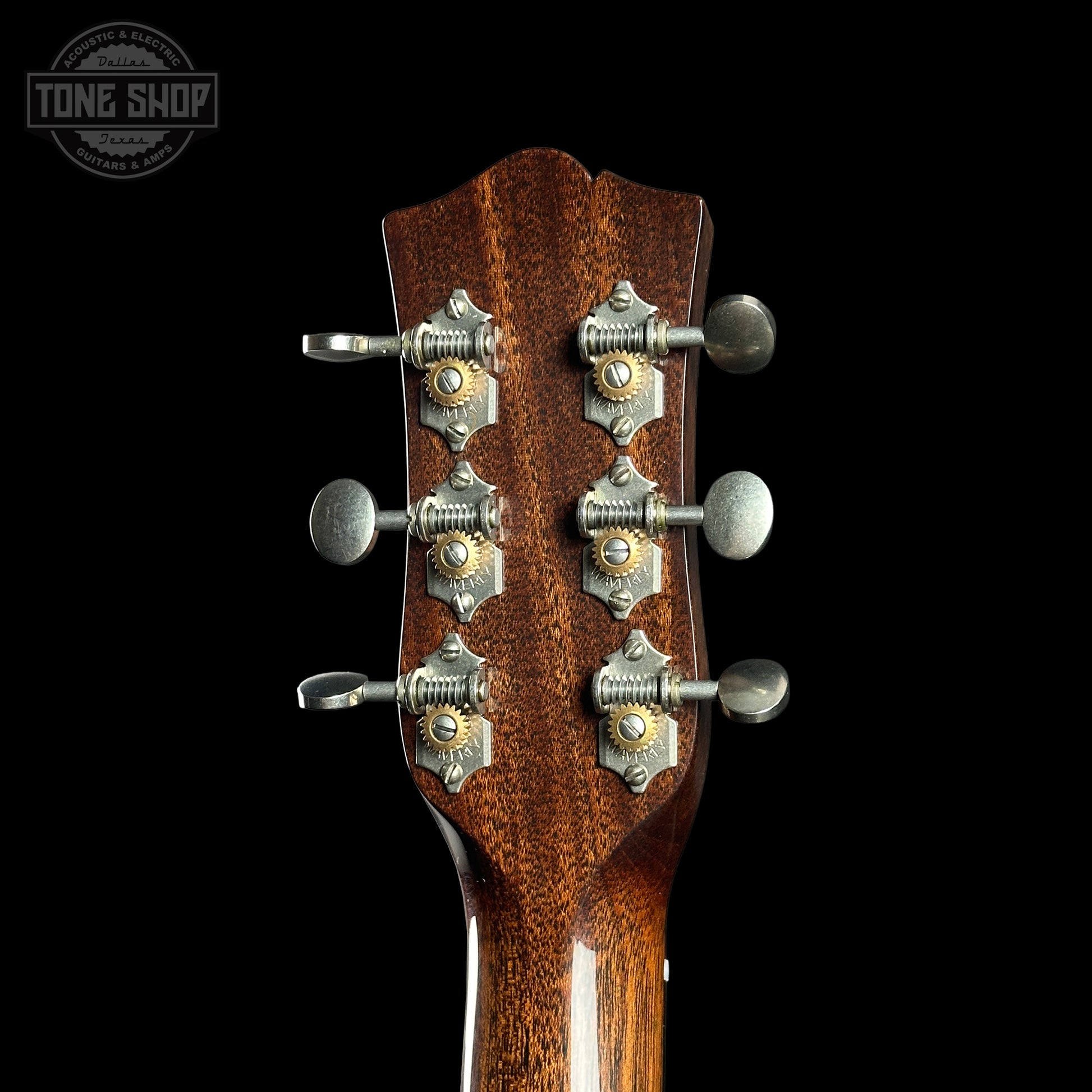 Back of headstock of Collings 470-JL Antiqued Black.