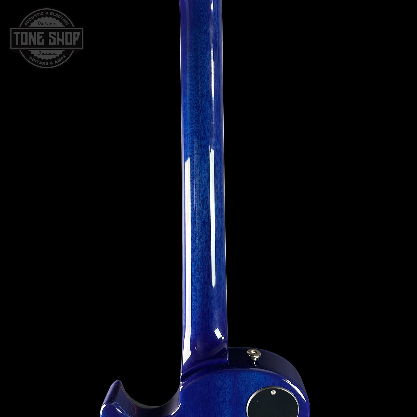 Back of neck of PRS S2 Wood Library McCarty 594 Singlecut Quilt Makena Blue.