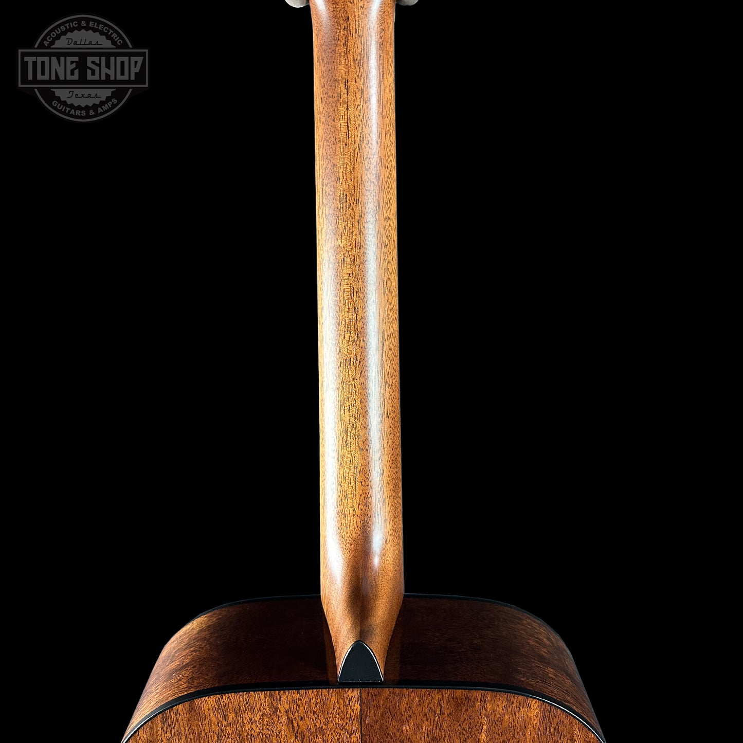 Back of neck of Martin Custom Shop 000 14-Fret Jaguar Claw Mahogany Sunburst.