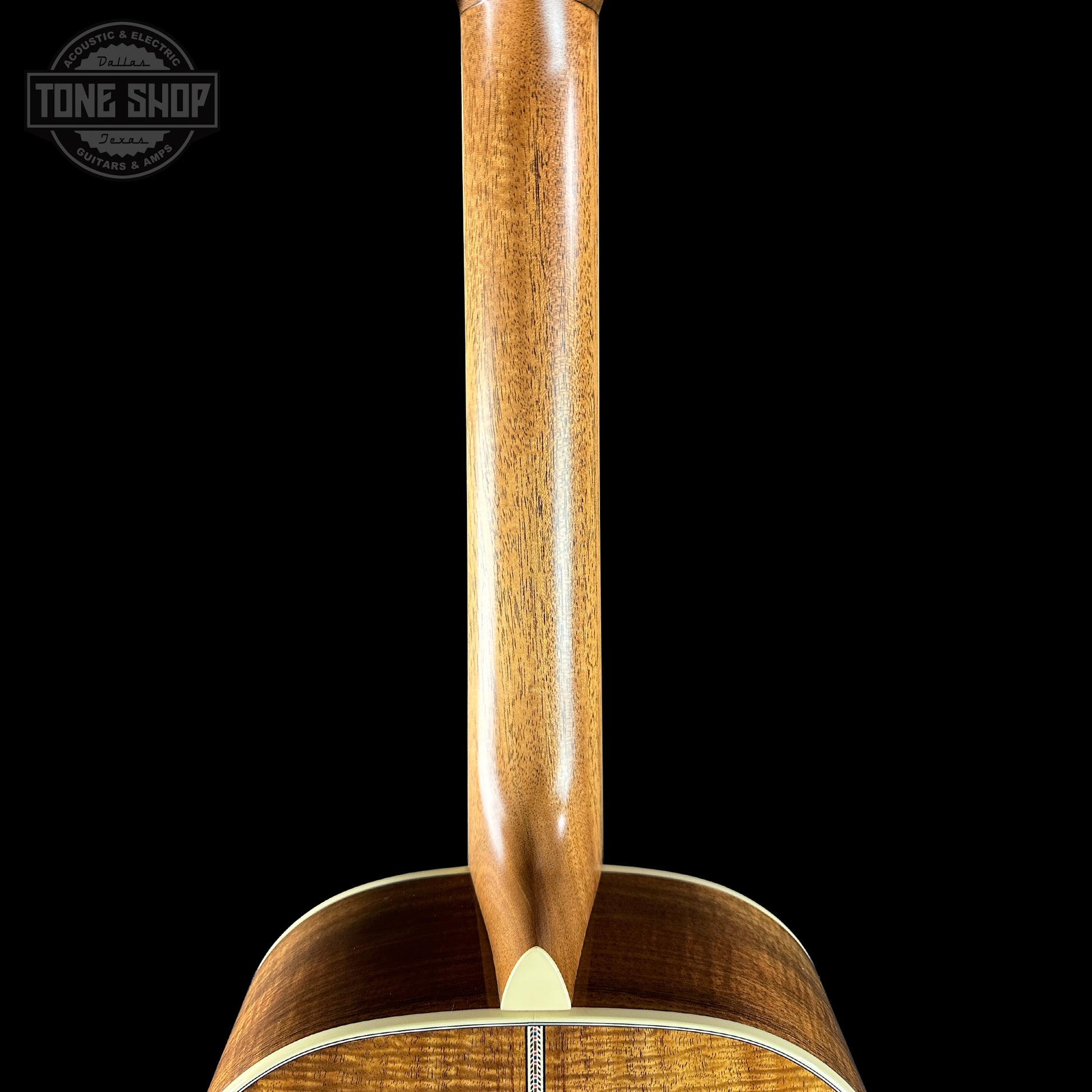 Back of neck of Martin Custom Shop 00-12F 41 Style Adirondack/Exceptional Broad Figure Koa.