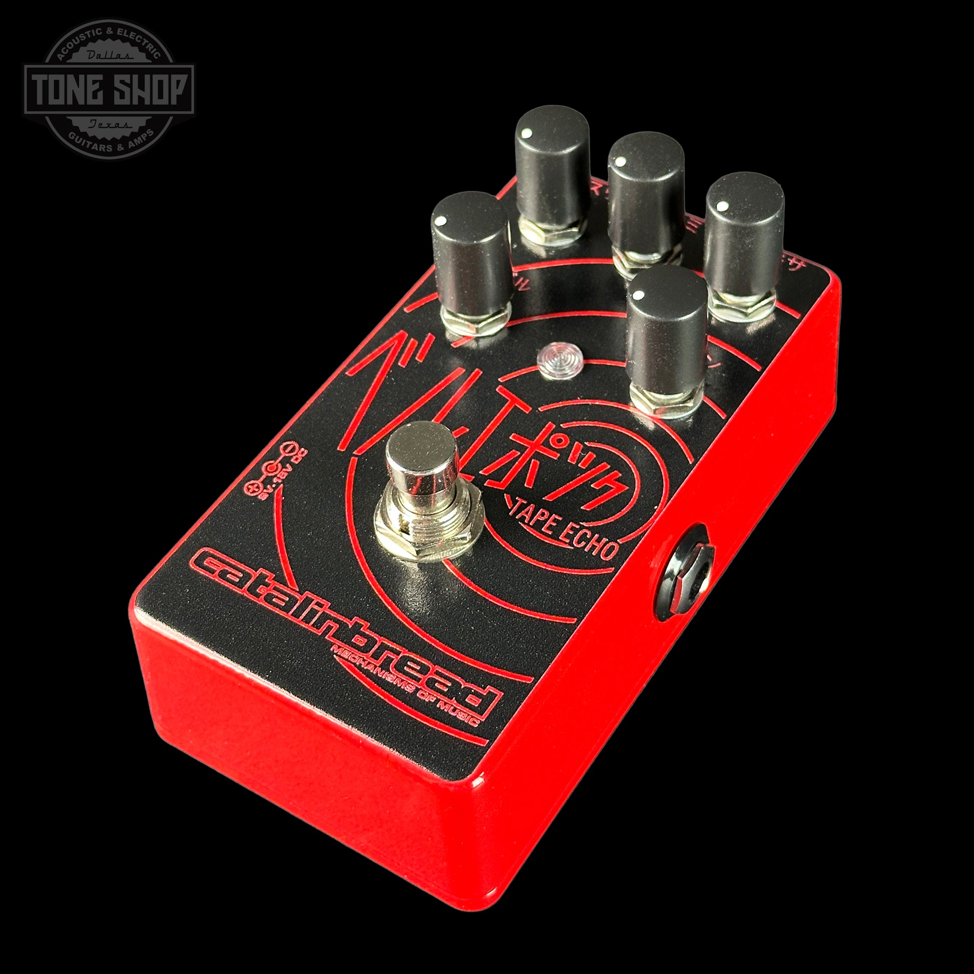 Front angle of Catalinbread TSG Exclusive Belle Epoch Japanese Red Tape Echo Pedal.