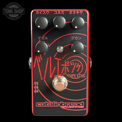 Front of Catalinbread TSG Exclusive Belle Epoch Japanese Red Tape Echo Pedal.