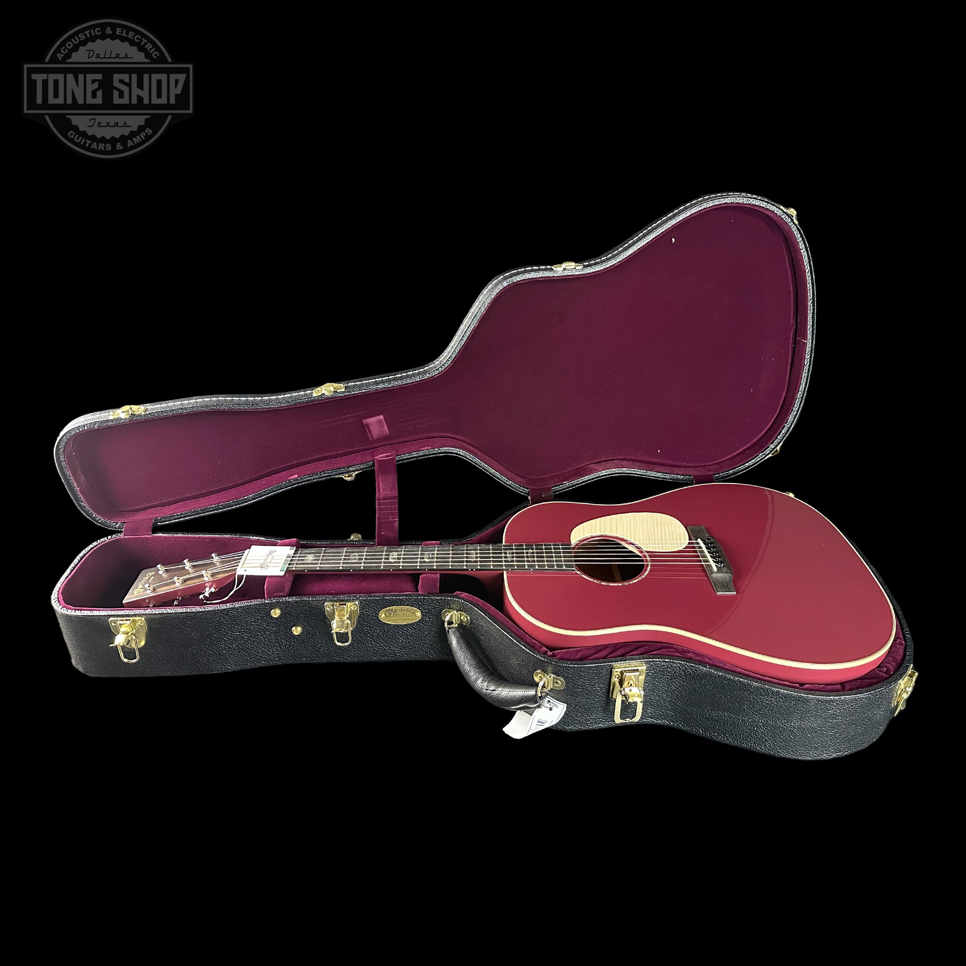 Martin Custom Shop Slope Shoulder Dread Spruce/Mahogany Burgundy in case.