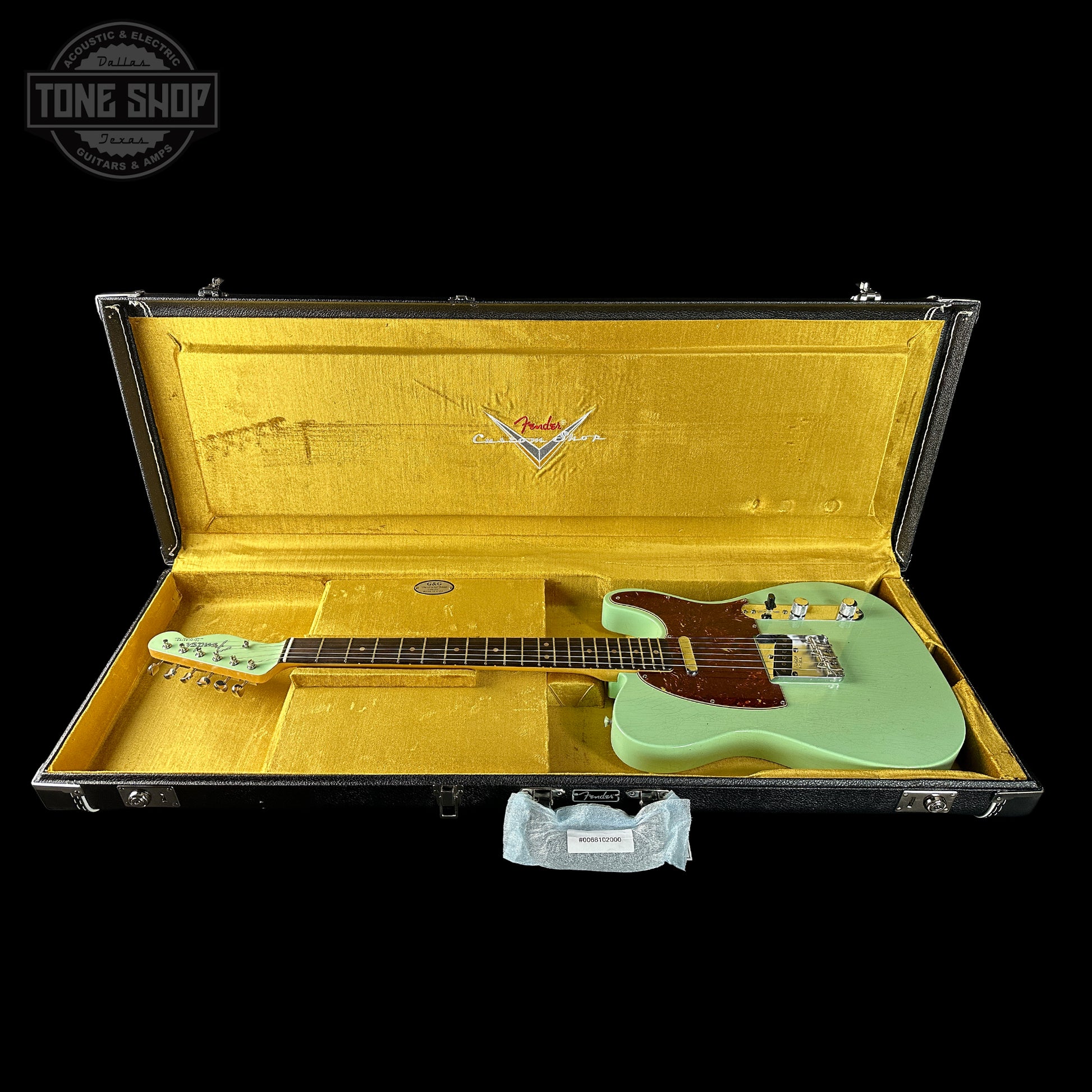 Fender Custom Shop 1963 Telecaster Journeyman Relic Aged Surf Green in case.