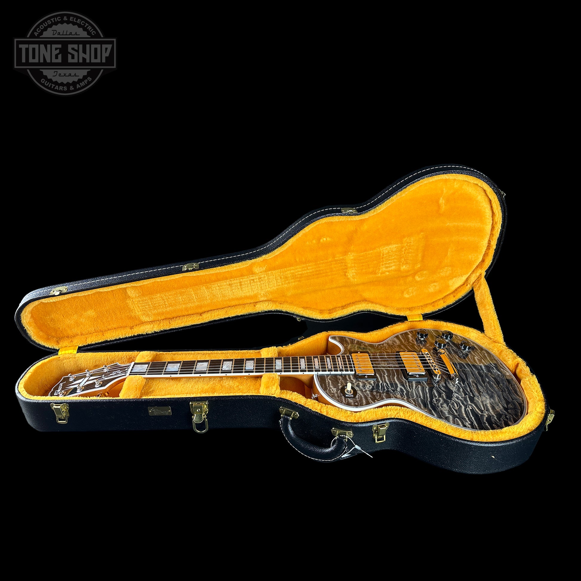 Gibson Custom Shop TSG Anniversary Les Paul Custom Chambered 7A Quilt Cobra in case.
