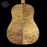Back of Collings CJ Old Growth Sitka Baked Bubble Maple.