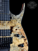 Front detail of Dean USA Custom Shop Exile Burl Maple Top.