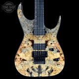 Front of Dean USA Custom Shop Exile Burl Maple Top.